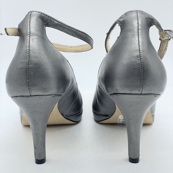 Adrienne Vittadini Parma Ankle Strap Pumps Women's 9.5M Dark Silver Career - Picture 13 of 16